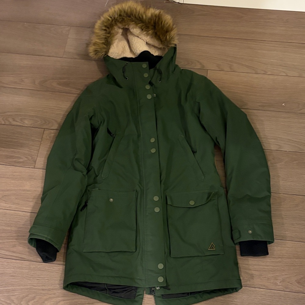 Women's Ripzone Green Parka Coat